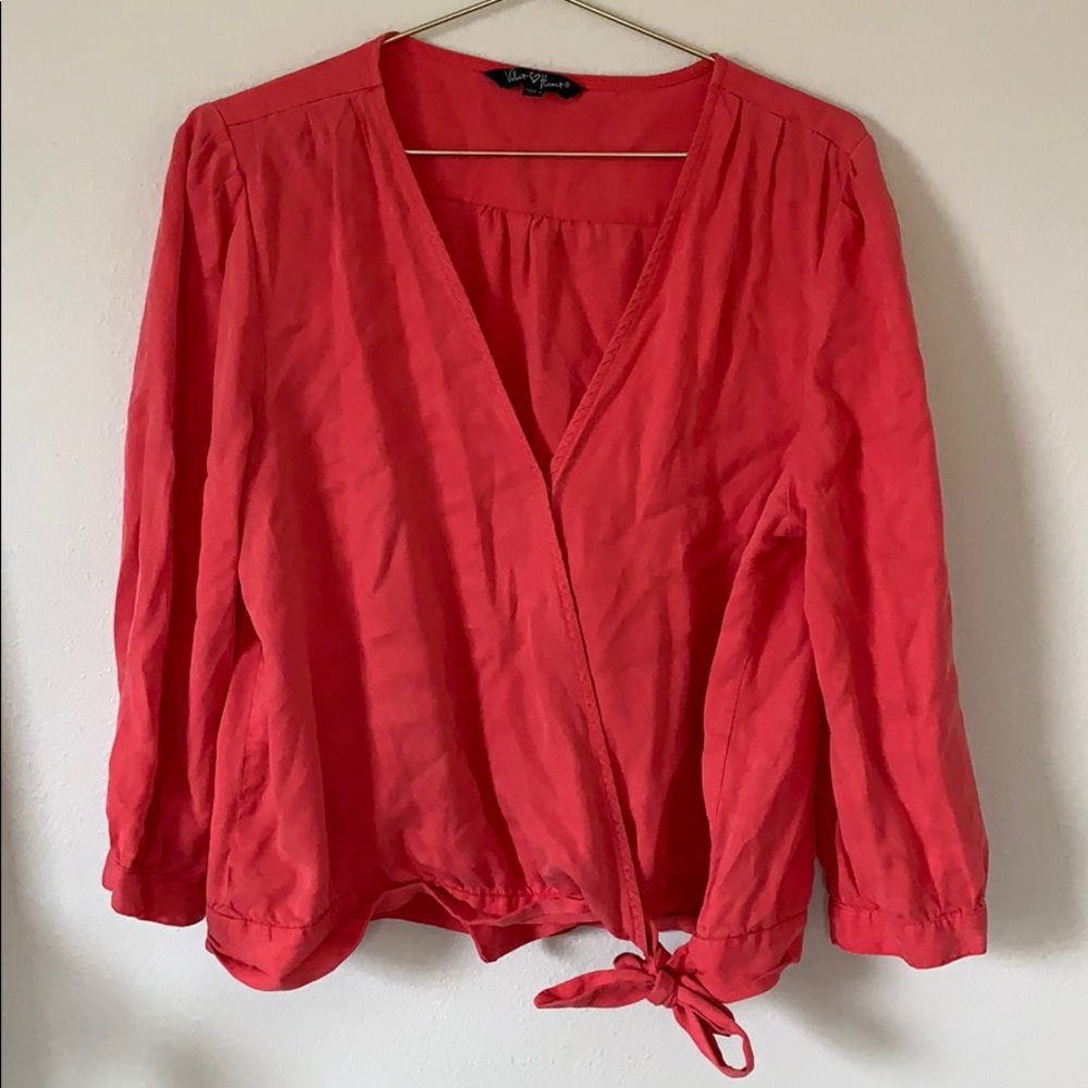 Tie front wrap top
